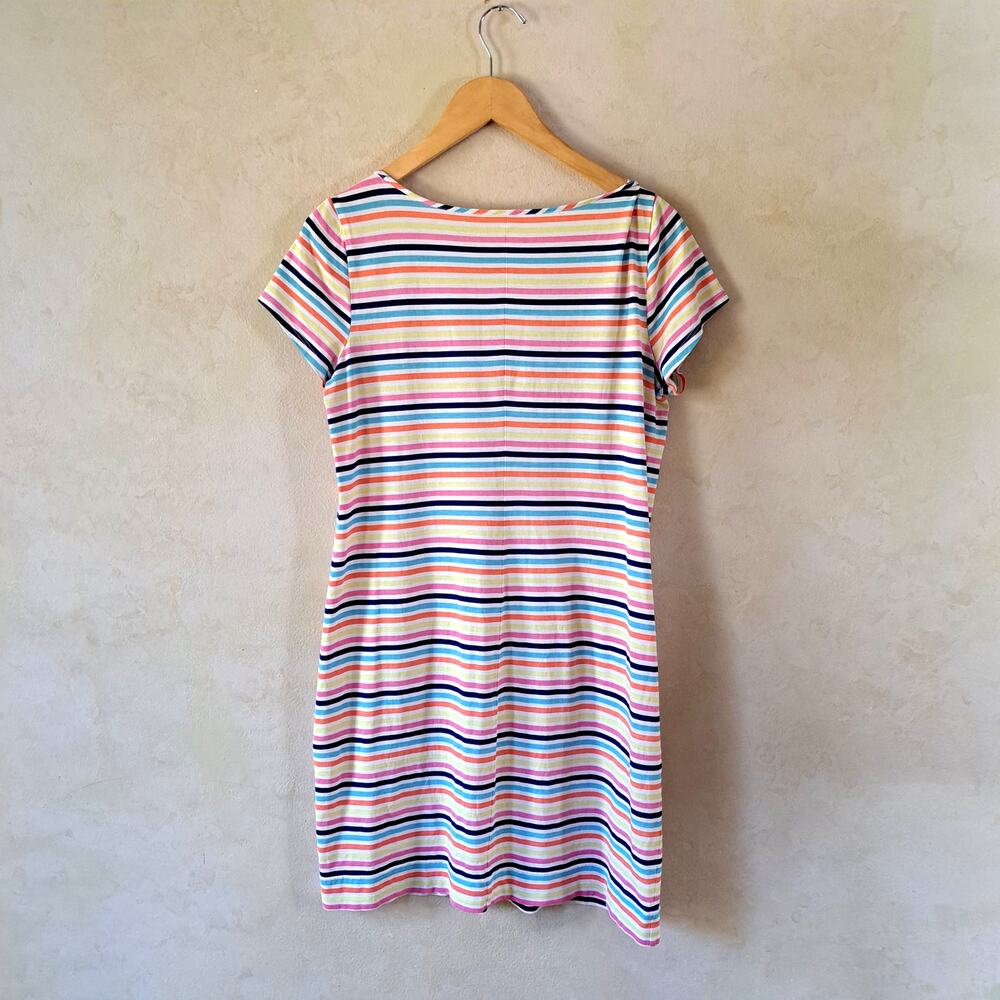 LILLY PULITZER Marlowe T-shirt Mini Dress Medium Island Stripe Multi Shift - Picture 9 of 9